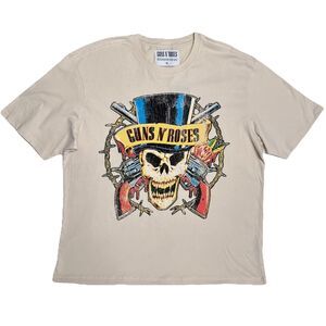 Guns N’ Roses XL T Shirt Bravado Nth American Tour 91 Band Tee Ecru Cotton NWT